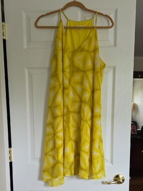 Calvin Klein Size 14 Yellow & White Lined Sundress.